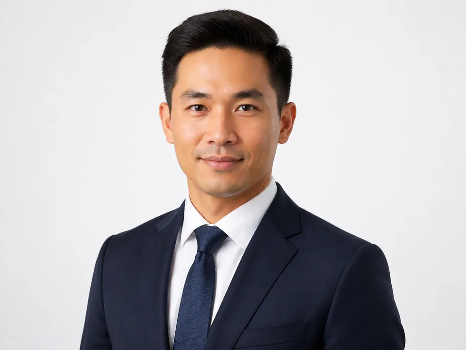 套用商業廣告人像 AI 指令後生成的亞洲商務人物示範圖